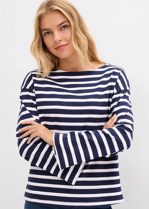 L&aring;ng&auml;rmad topp i ekologisk bomull, bonprix