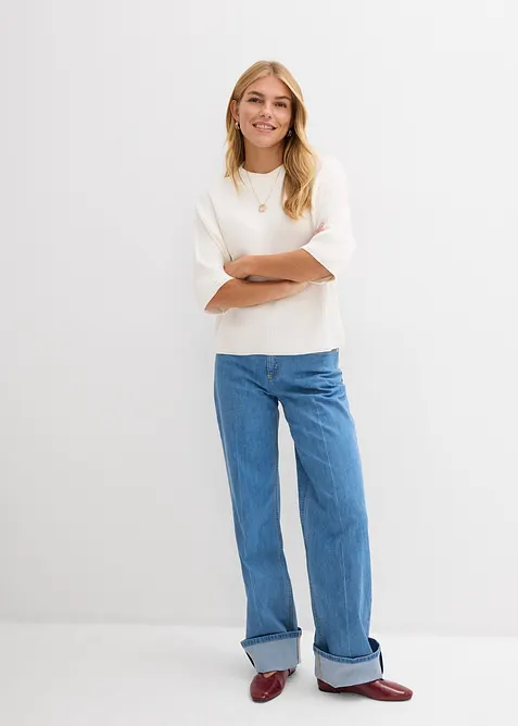 Tr&ouml;ja i boxy modell av mjuk viskosmix, bonprix