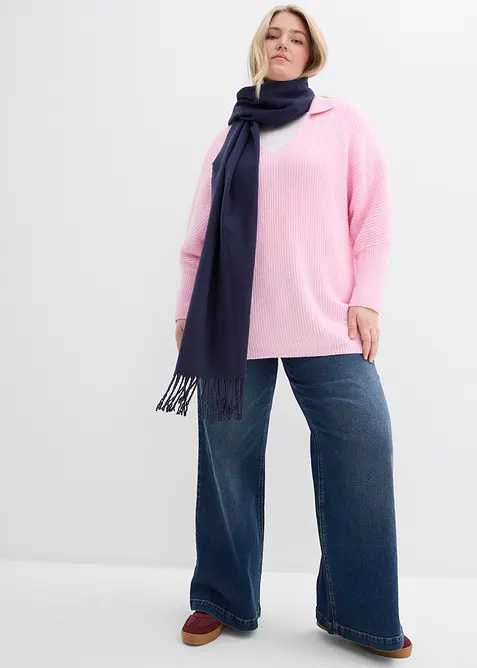 Oversizetr&ouml;ja med tenniskrage, bonprix