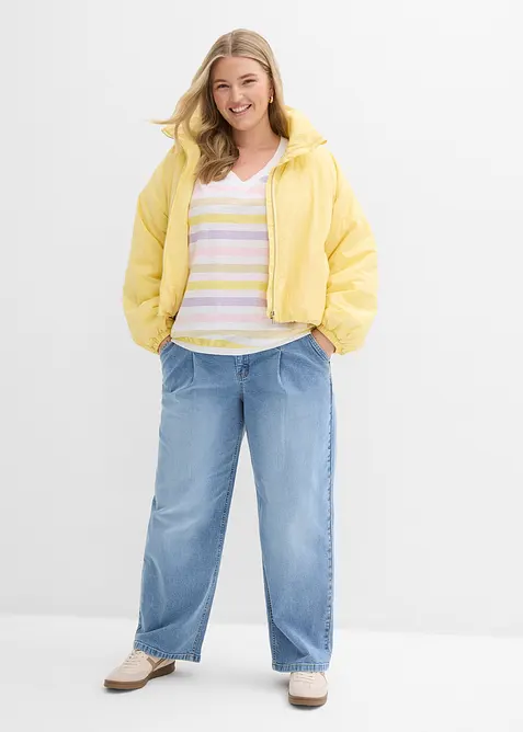 Topp i slub av ekologisk bomull  med 3/4-&auml;rm, bonprix