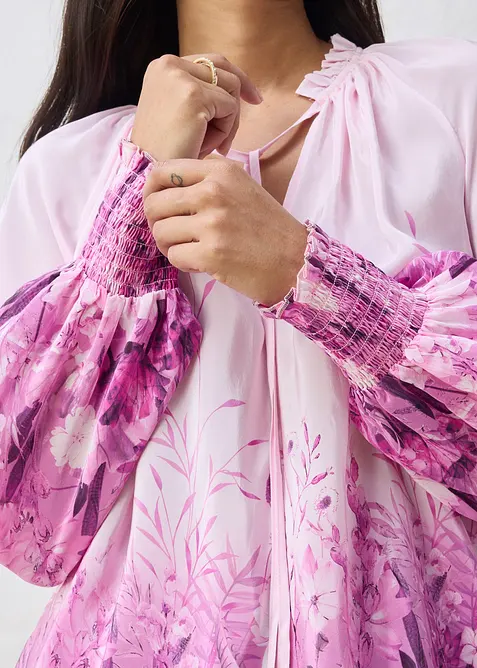 Blus med sidenandel, bonprix