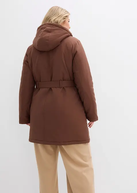 Kort kappa med sk&auml;rp och leopardm&ouml;nstrat foder, bonprix