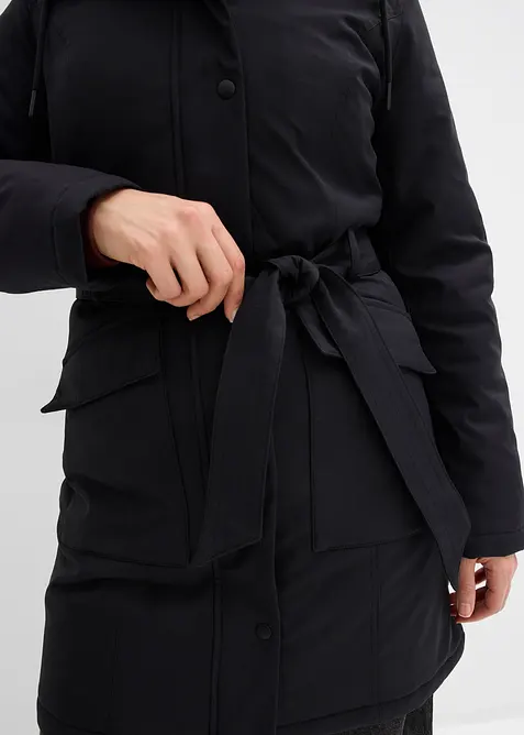 Kort kappa med sk&auml;rp och leopardm&ouml;nstrat foder, bonprix