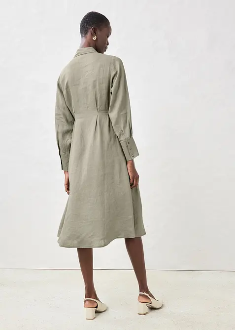 Skjortkl&auml;nning i rent linne, bonprix