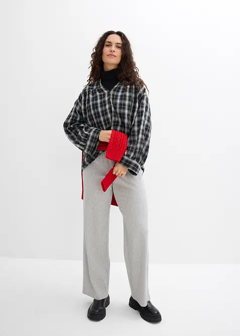 Ribbstickad jerseybyxa (2-pack), bonprix