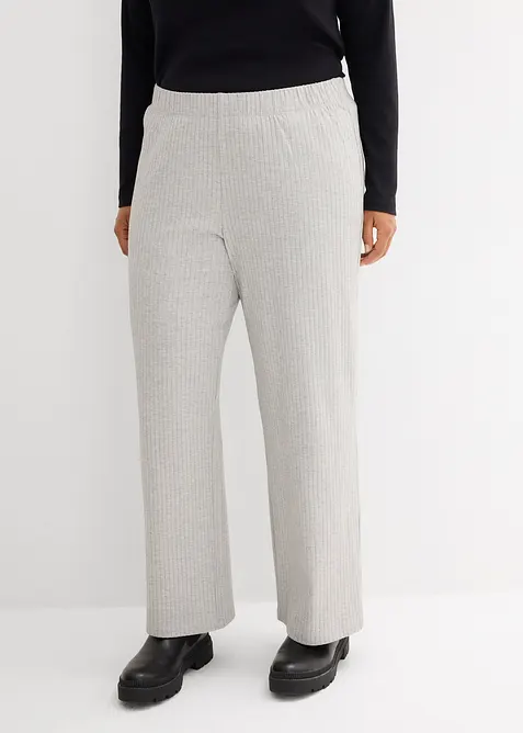 Ribbstickad jerseybyxa (2-pack), bonprix