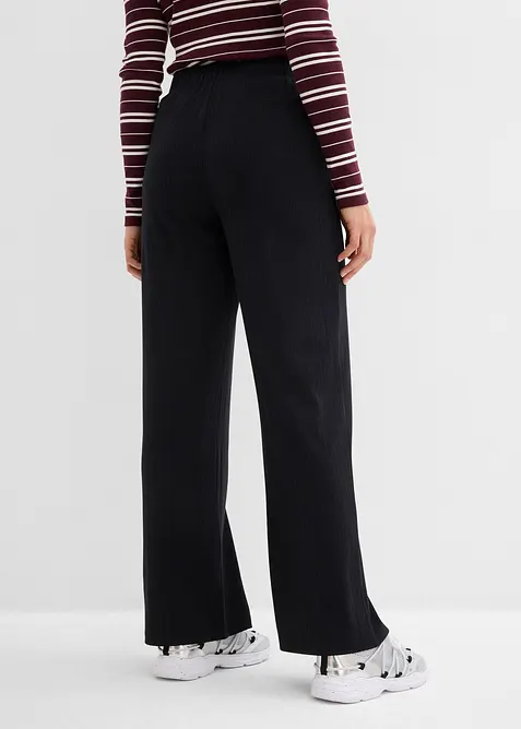 Ribbstickad jerseybyxa (2-pack), bonprix