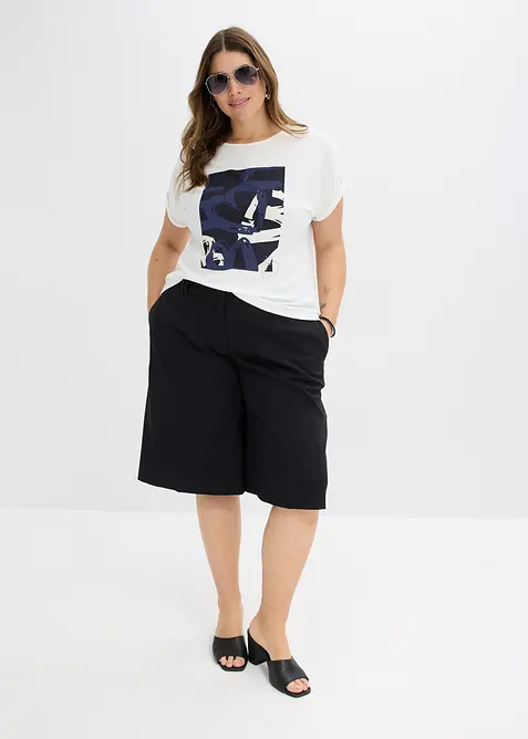 Topp med viskos och glitterstenar, bonprix