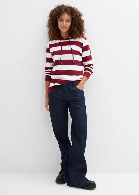 Sweatshirt med huva i bomull, bonprix