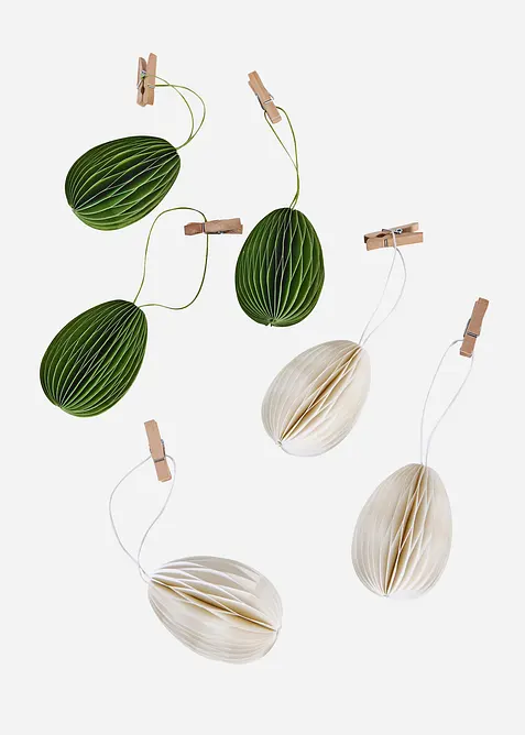 H&auml;ngdekoration i form av pappers&auml;gg (6-pack), bonprix