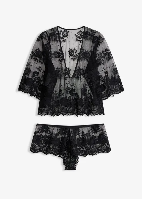 L&aring;ng&auml;rmad topp + hipstertrosa (2 delar), bonprix