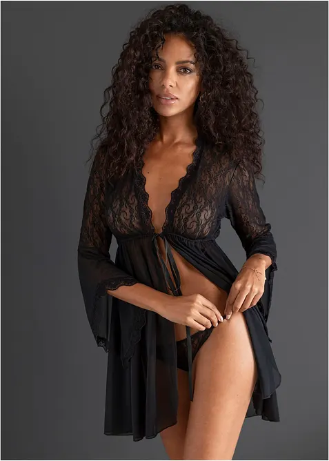 Kimono och stringtrosa (2 delar), bonprix