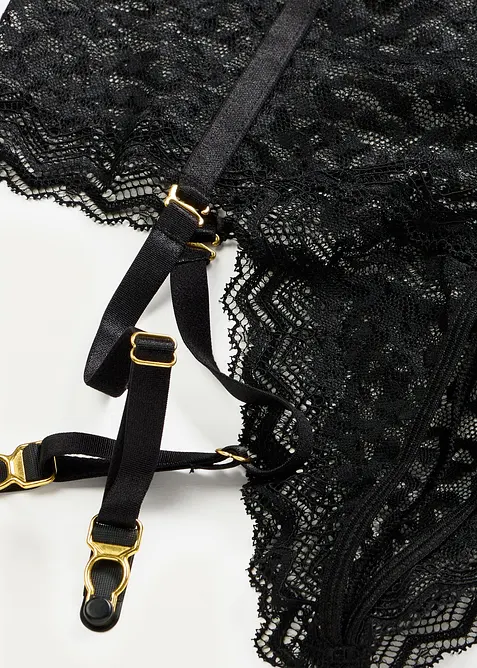 Midjestringtrosa ouvert med strumpebandsh&aring;llare, bonprix