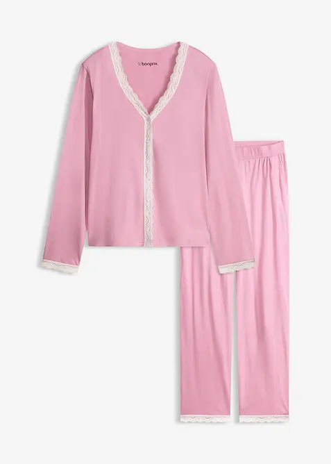 Pyjamas med knappsl&aring;, bonprix