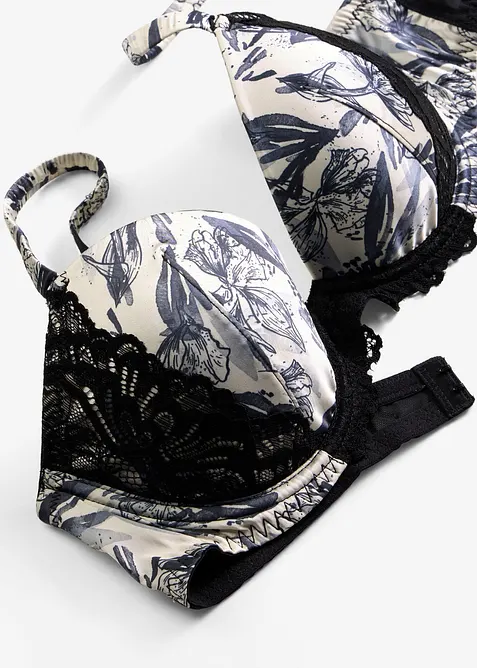 Formpressad BH i m&ouml;nstrad satin, bonprix