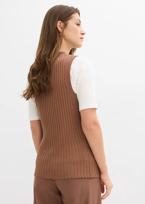 Ribbstickad v&auml;st, bonprix