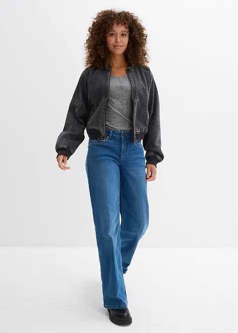 T-shirt i bomull och viskos, bonprix