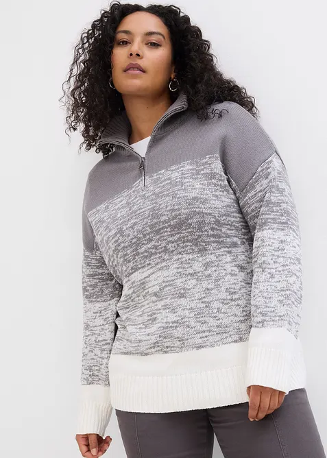 Tr&ouml;ja i olika f&auml;rgnyanser med krage och dragkedja, bonprix