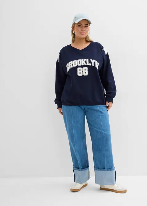 Oversizesweatshirt i mjuk bomullsmix, bonprix