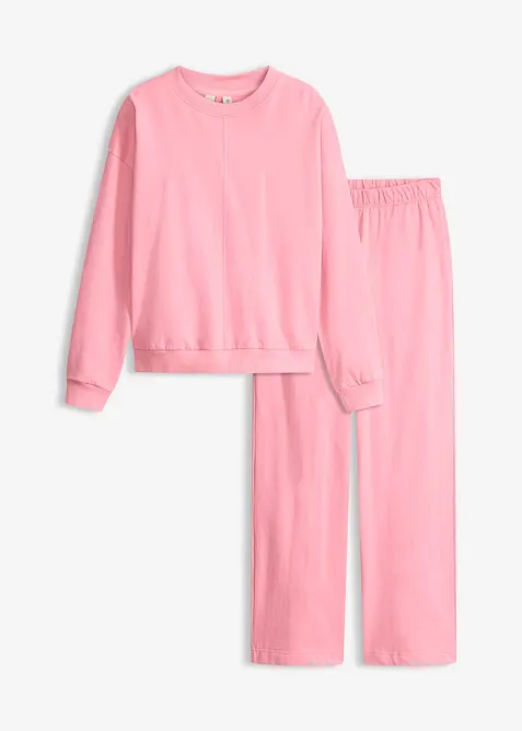 Sweatshirt och trik&aring;byxa med str&aring;veck, bonprix