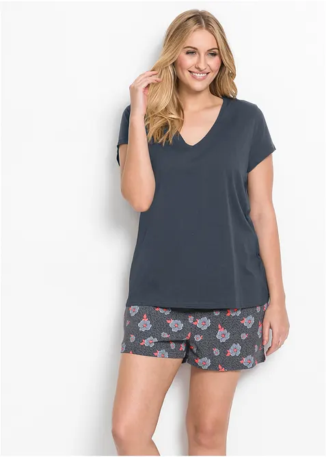 Pyjamas med shorts, av ren bomull, bonprix