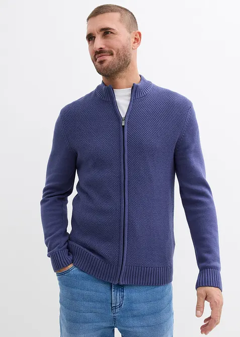 Finstickad cardigan av bomull, bonprix