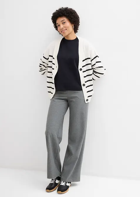 Kort oversizetopp av tjock, ekologisk bomull, bonprix