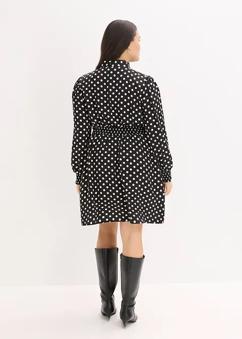 Kl&auml;nning med knytband i f&ouml;ljsam satin, bonprix