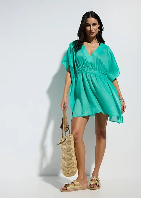 Transparent strandtunika med V-ringning, bonprix