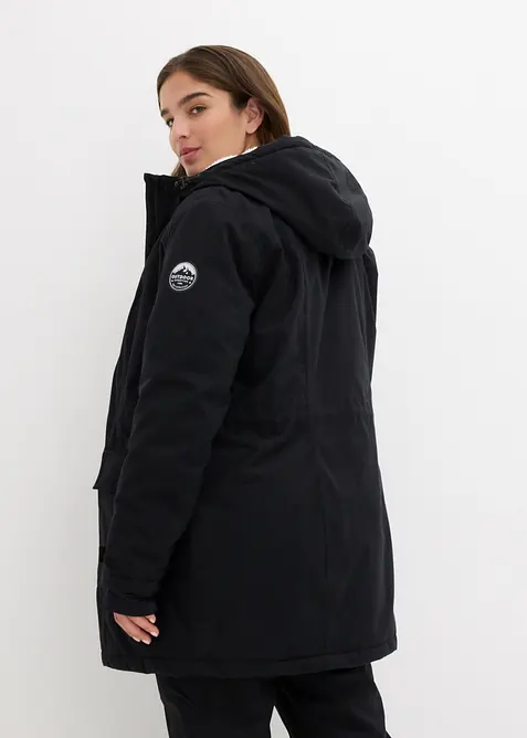 Vattent&auml;t funktionsparkas med teddyp&auml;ls och huva, bonprix