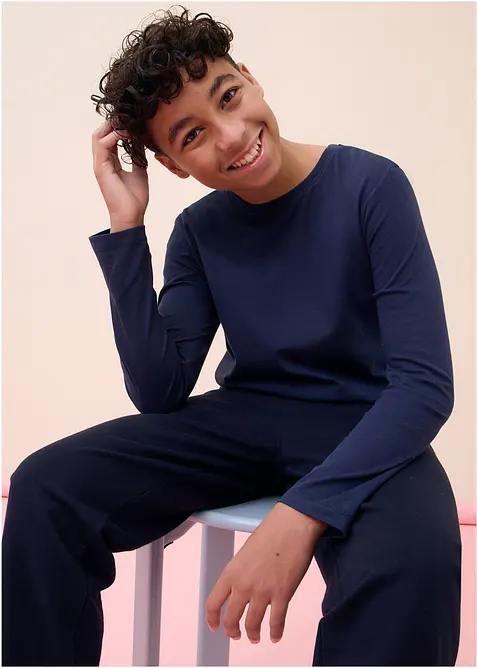 L&aring;ng&auml;rmad T-shirt med ekologisk bomull (5-pack), bonprix