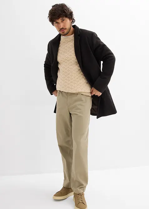 Stretchbyxa i Relaxed Fit med bekv&auml;m midja, Straight, bonprix