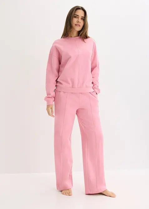 Sweatshirt och trik&aring;byxa med str&aring;veck, bonprix