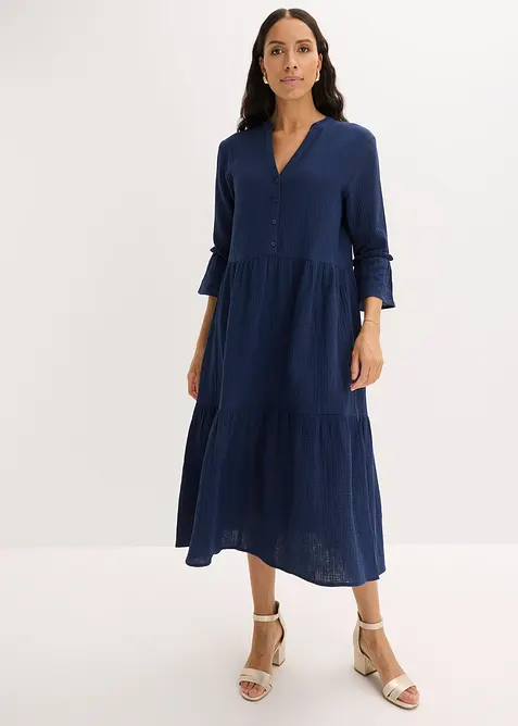 Mellanl&aring;ng kl&auml;nning i muslin, bonprix