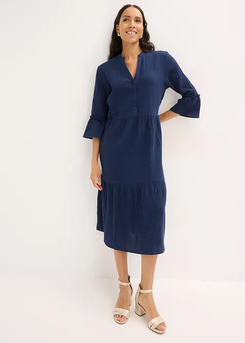 Mellanl&aring;ng kl&auml;nning i muslin, bonprix