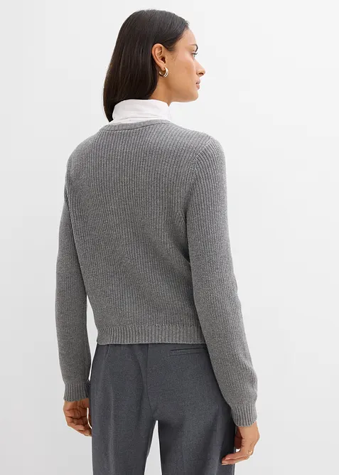 Cardigan av yllemix med dekorativa knappar, bonprix