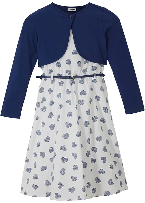 Kl&auml;nning + bolero + sk&auml;rp f&ouml;r barn (3 delar), bonprix