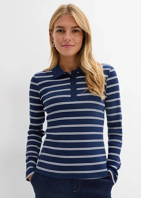 Ribbstickad pik&eacute;tr&ouml;ja, bonprix