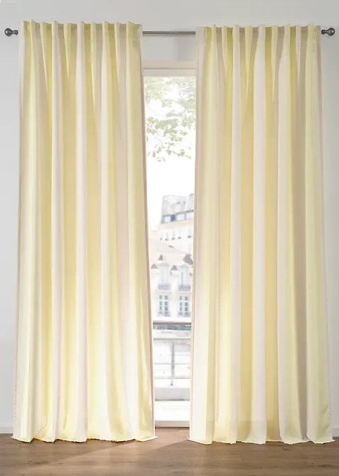 Randig gardinl&auml;ngd med &aring;tervunnen polyester, finns &auml;ven extra l&aring;ng (1-pack), bonprix