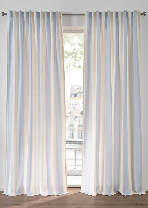 Gardinl&auml;ngd med r&auml;nder och &aring;tervunnen polyester (1-pack), bonprix