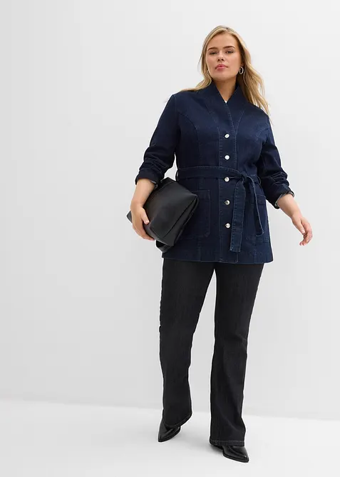 Jeansjacka med sk&auml;rp i bomull, bonprix