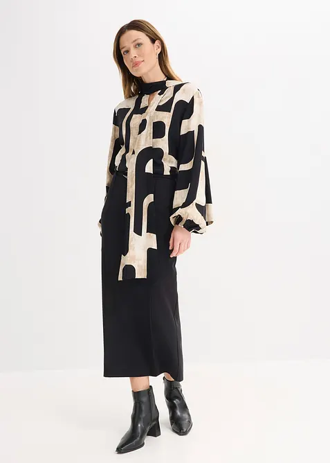 Knytblus i f&ouml;ljsam viskos, bonprix