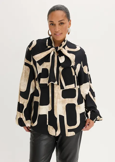 Knytblus i f&ouml;ljsam viskos, bonprix