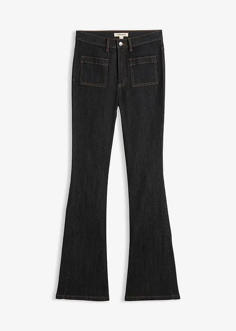 Bootcut Jeans High Waist, med bekv&auml;m midja, bonprix