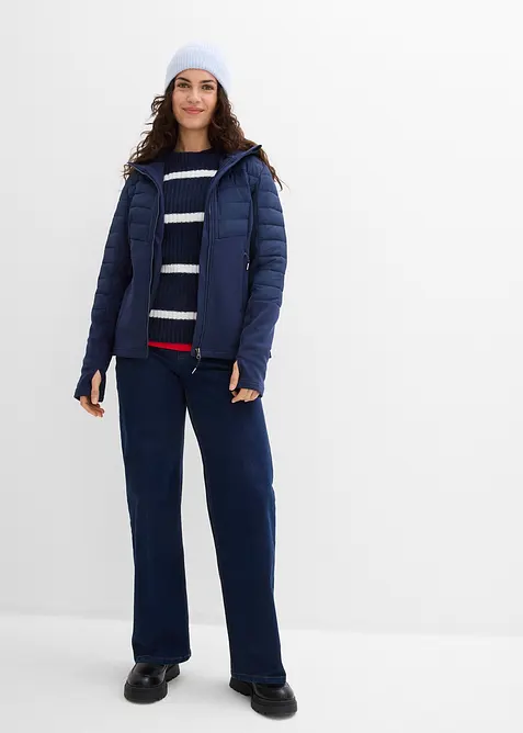 Vattenavvisande softshelljacka med kviltade inf&auml;llningar, bonprix