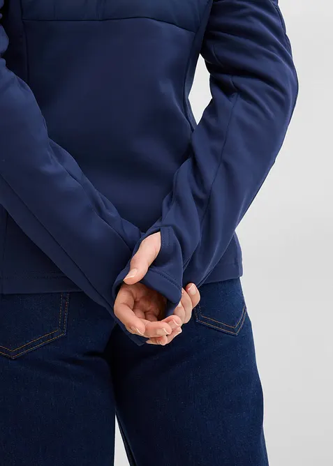 Vattenavvisande softshelljacka med kviltade inf&auml;llningar, bonprix