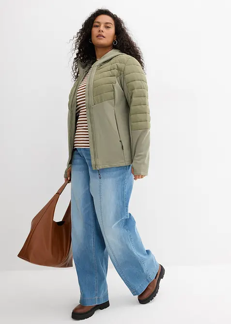 Vattenavvisande softshelljacka med kviltade inf&auml;llningar, bonprix