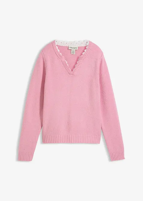 Tr&ouml;ja med spetsinf&auml;llning, bonprix