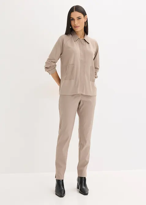 Punto di Roma-jacka med satinbes&auml;ttning, bonprix