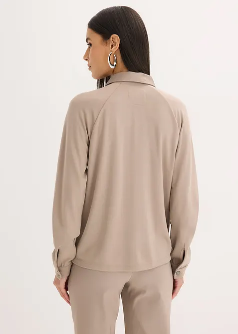 Punto di Roma-jacka med satinbes&auml;ttning, bonprix